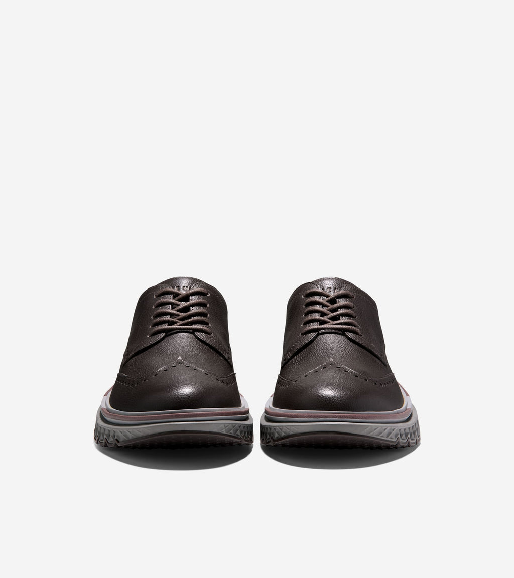 Men's 5.ZERØGRAND Wingtip Oxfords-Java-Bloodstone-Steel Gray