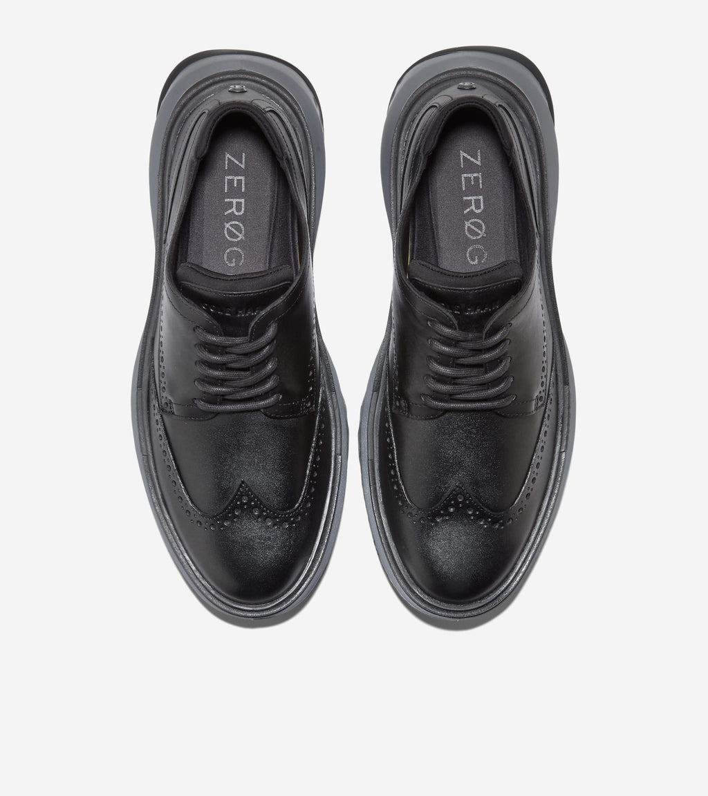 Men's 5.ZERØGRAND Wingtip Oxfords-Black-Raven-Quiet Shade