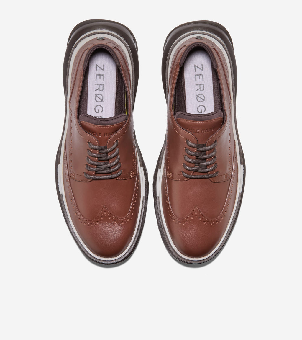 Men's 5.ZERØGRAND Wingtip Oxfords-Woodbury-Paloma-Dark Chocolate