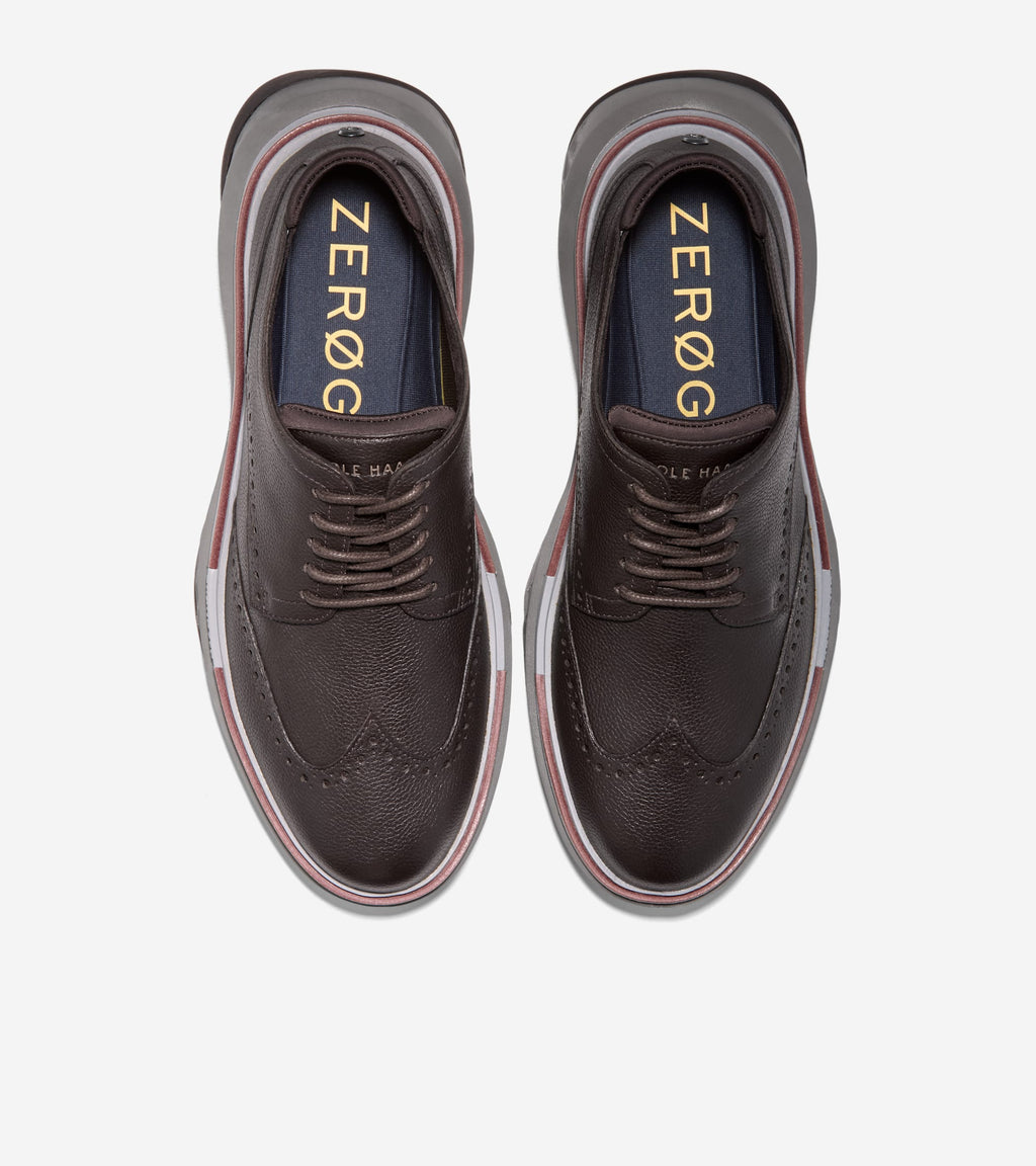 Men's 5.ZERØGRAND Wingtip Oxfords-Java-Bloodstone-Steel Gray