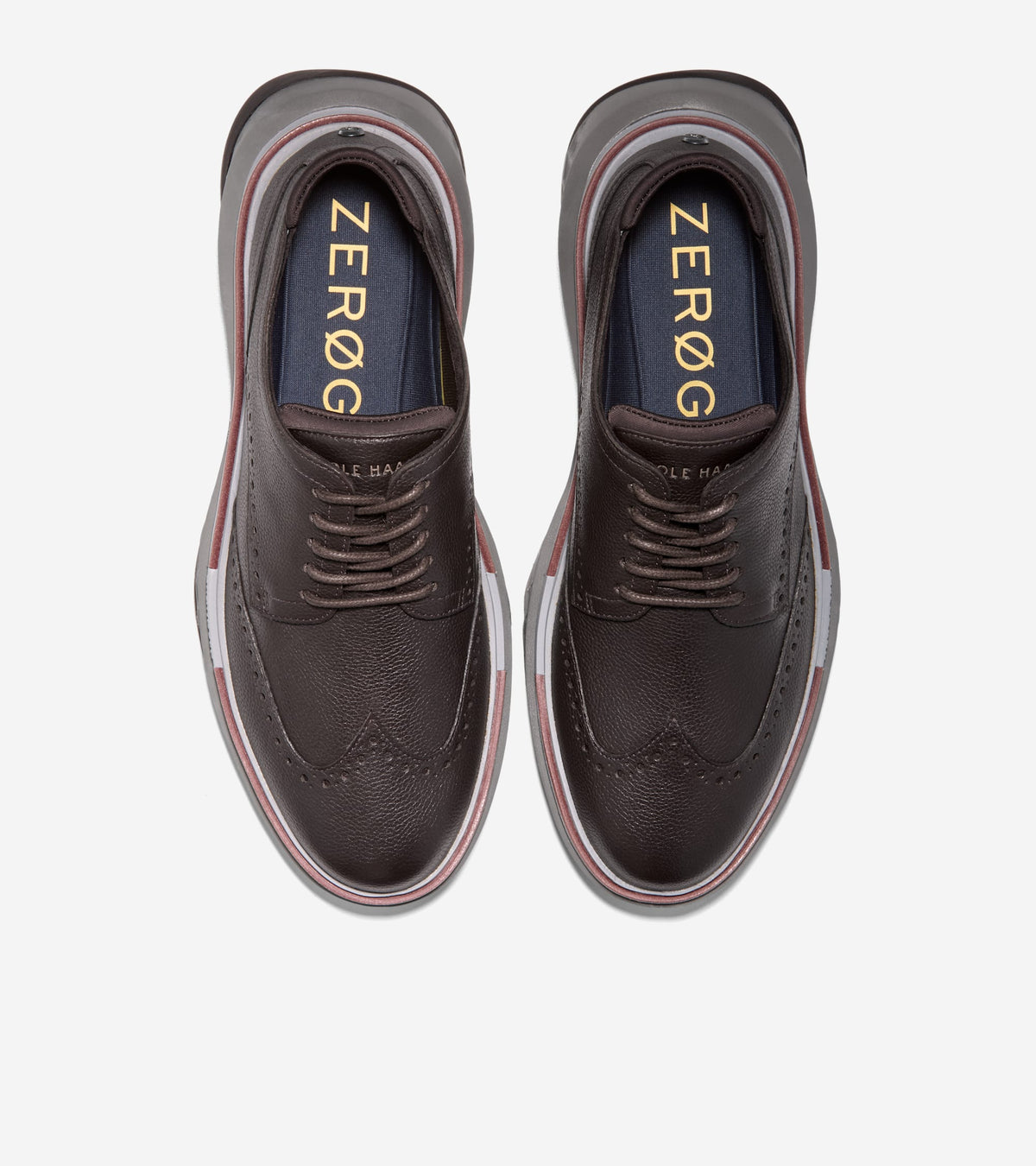 Men's 5.ZERØGRAND Wingtip Oxfords-Java-Bloodstone-Steel Gray