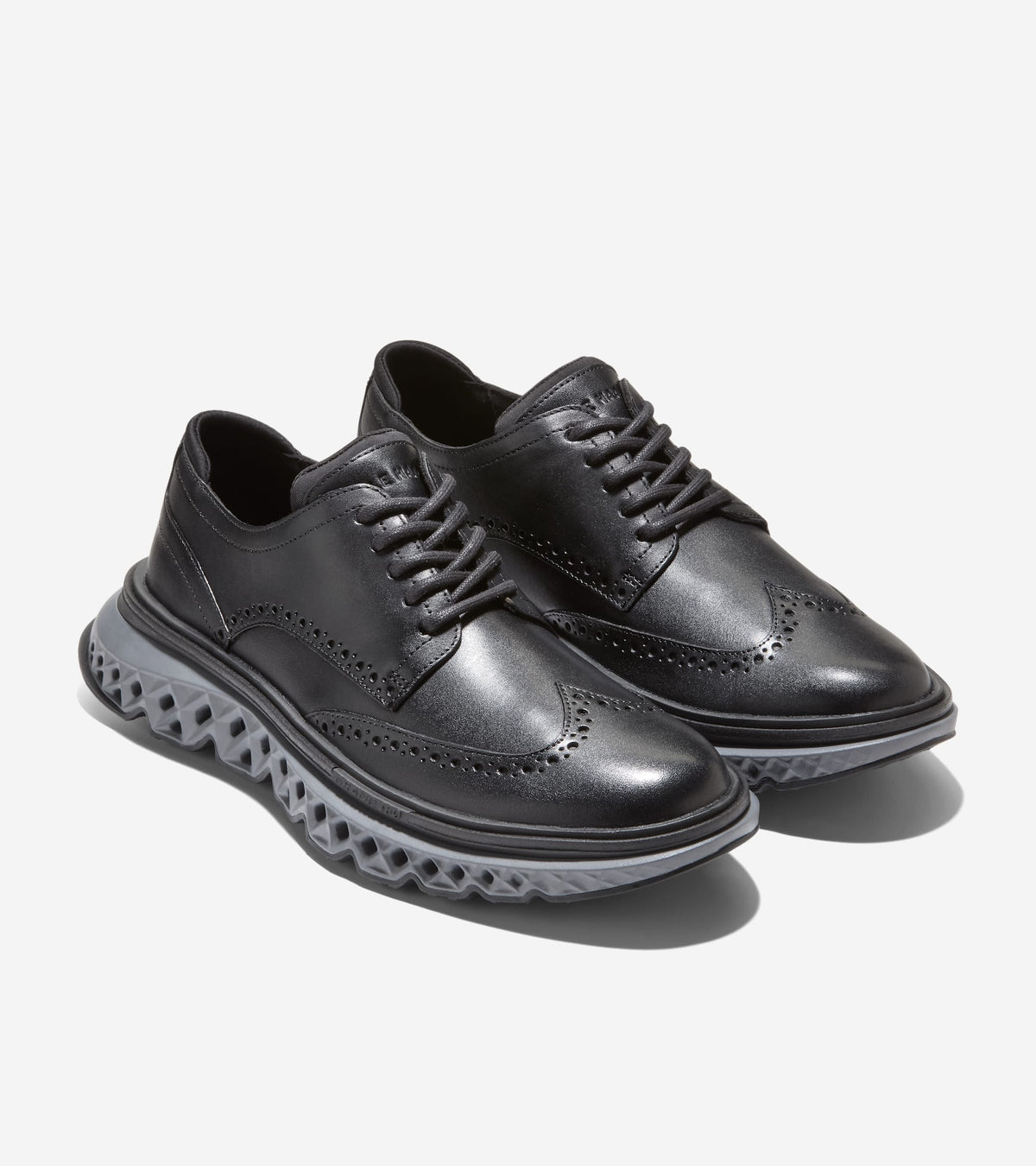 Men's 5.ZERØGRAND Wingtip Oxfords-Black-Raven-Quiet Shade