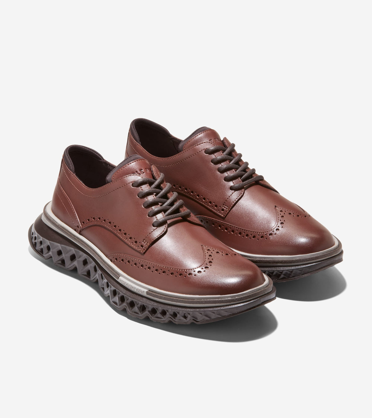 Men's 5.ZERØGRAND Wingtip Oxfords-Woodbury-Paloma-Dark Chocolate