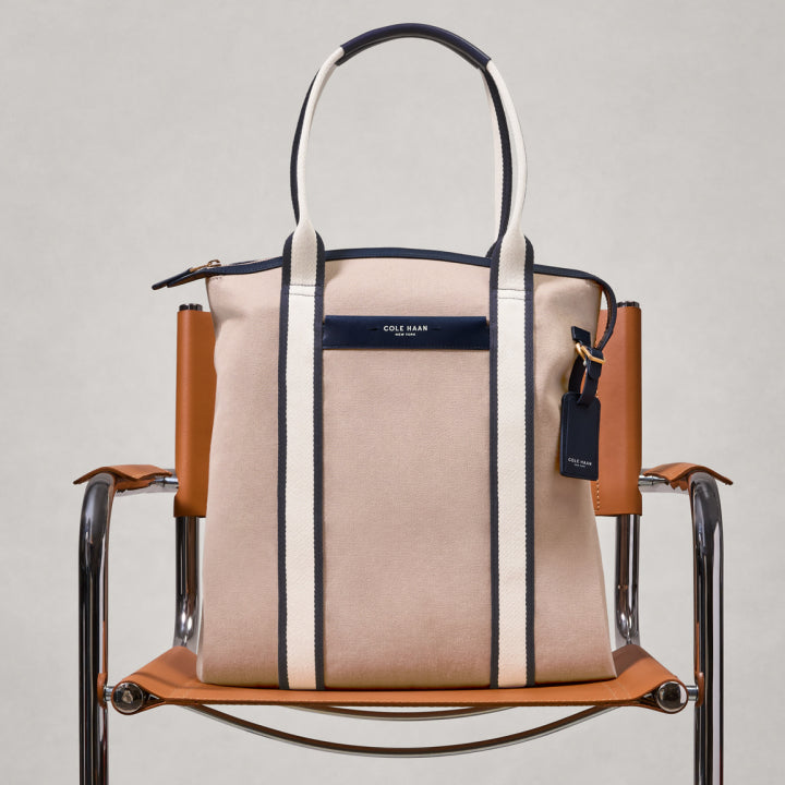 Men's beige tote bag