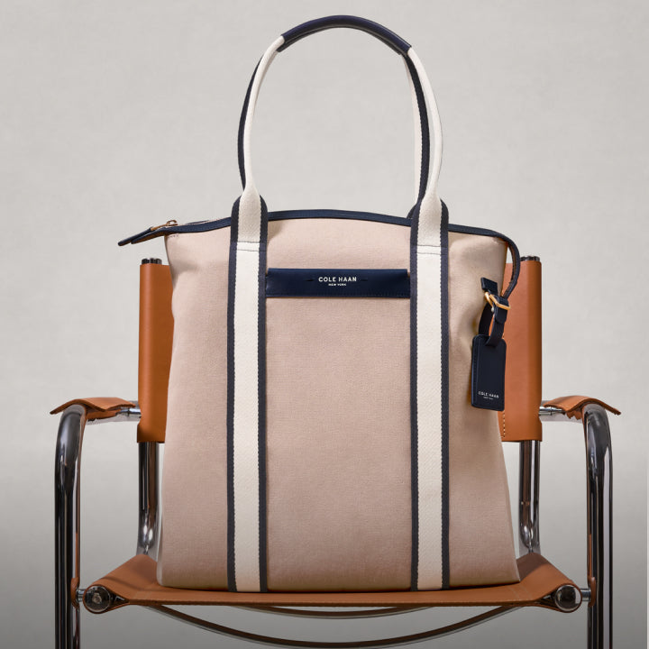 Men's beige tote bag