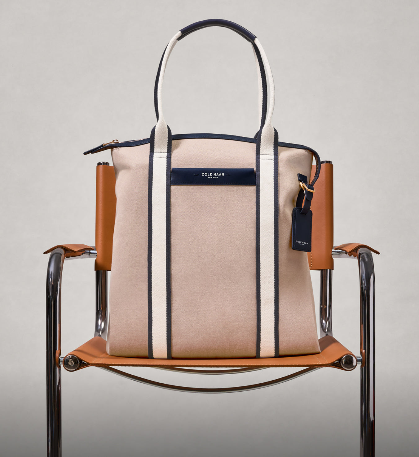 Men's beige tote bag