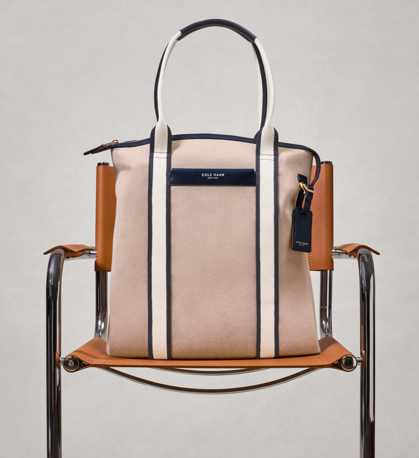 Men's beige tote bag