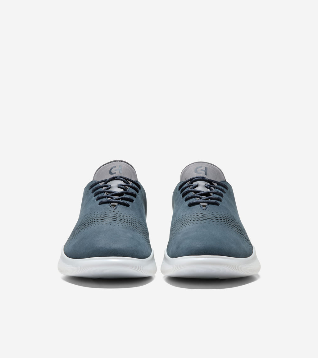 Men's 6.ZERØGRAND Laser Quick-On Oxfords-Navy Blazer-Oyster Mushroom