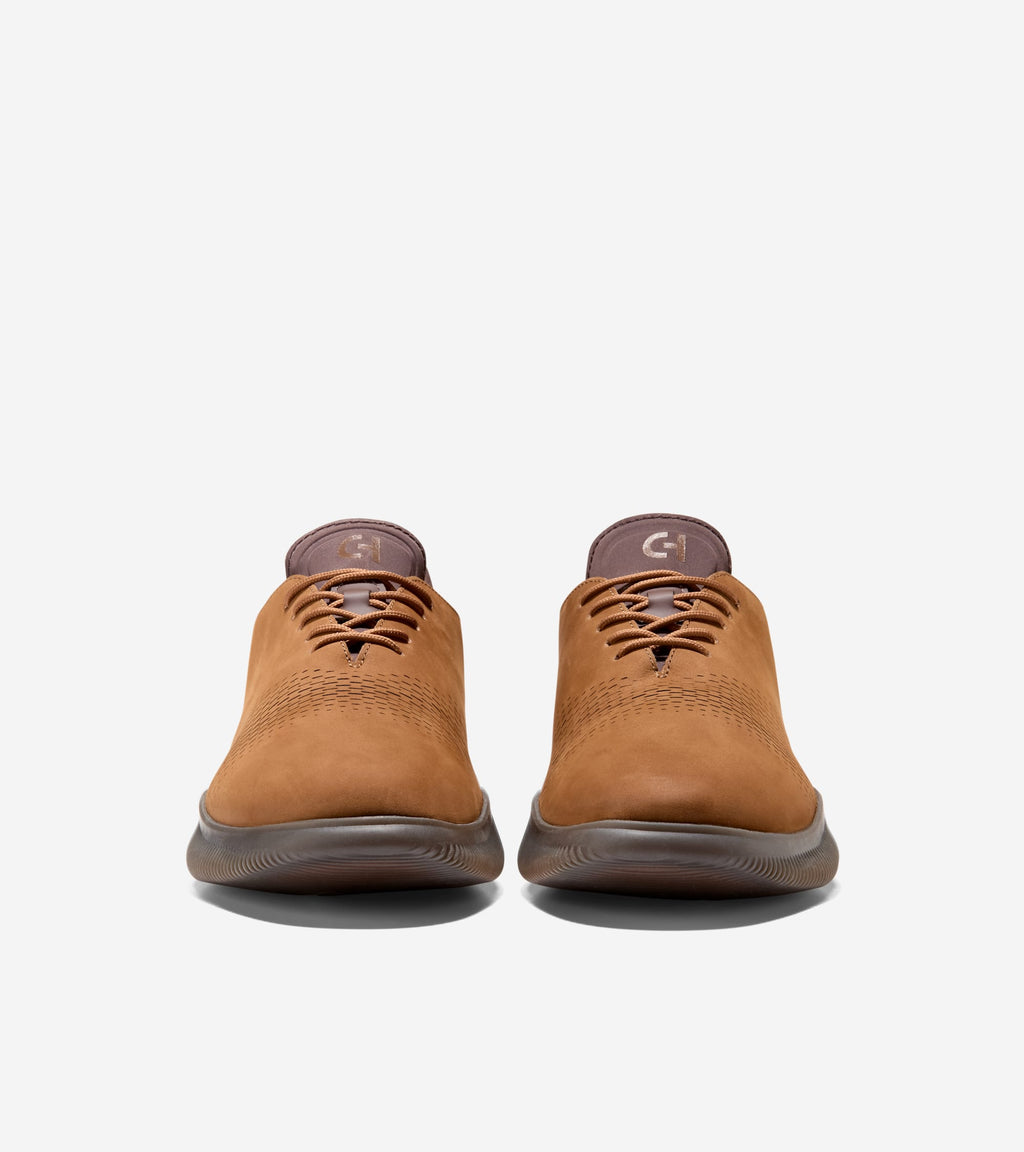 Men's 6.ZERØGRAND Laser Quick-On Oxfords-Tobacco-Natural-Dark Chocolate