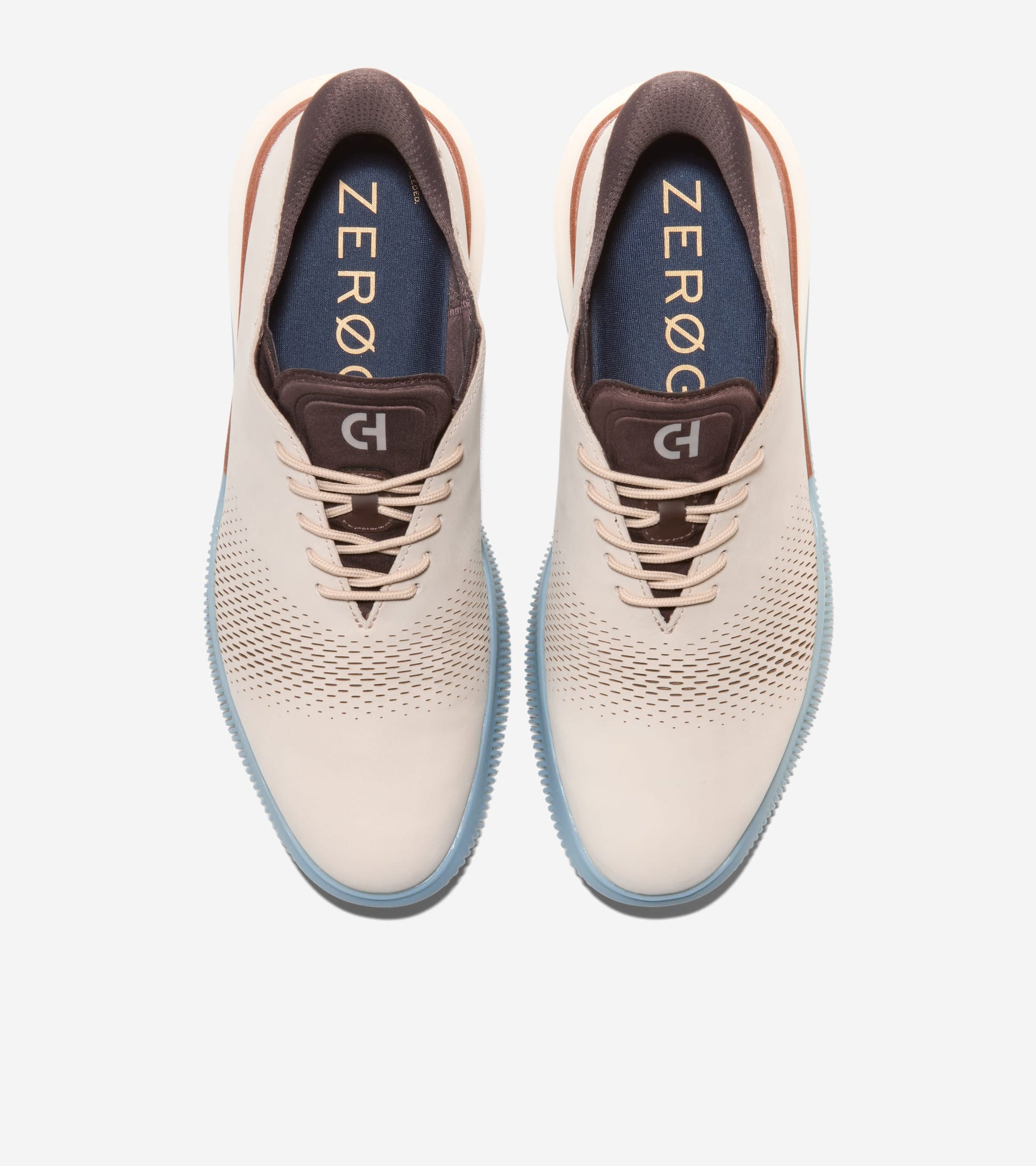 Men's 6.ZERØGRAND Laser Quick-On Oxfords-Light Whiskey-Dark Chocolate