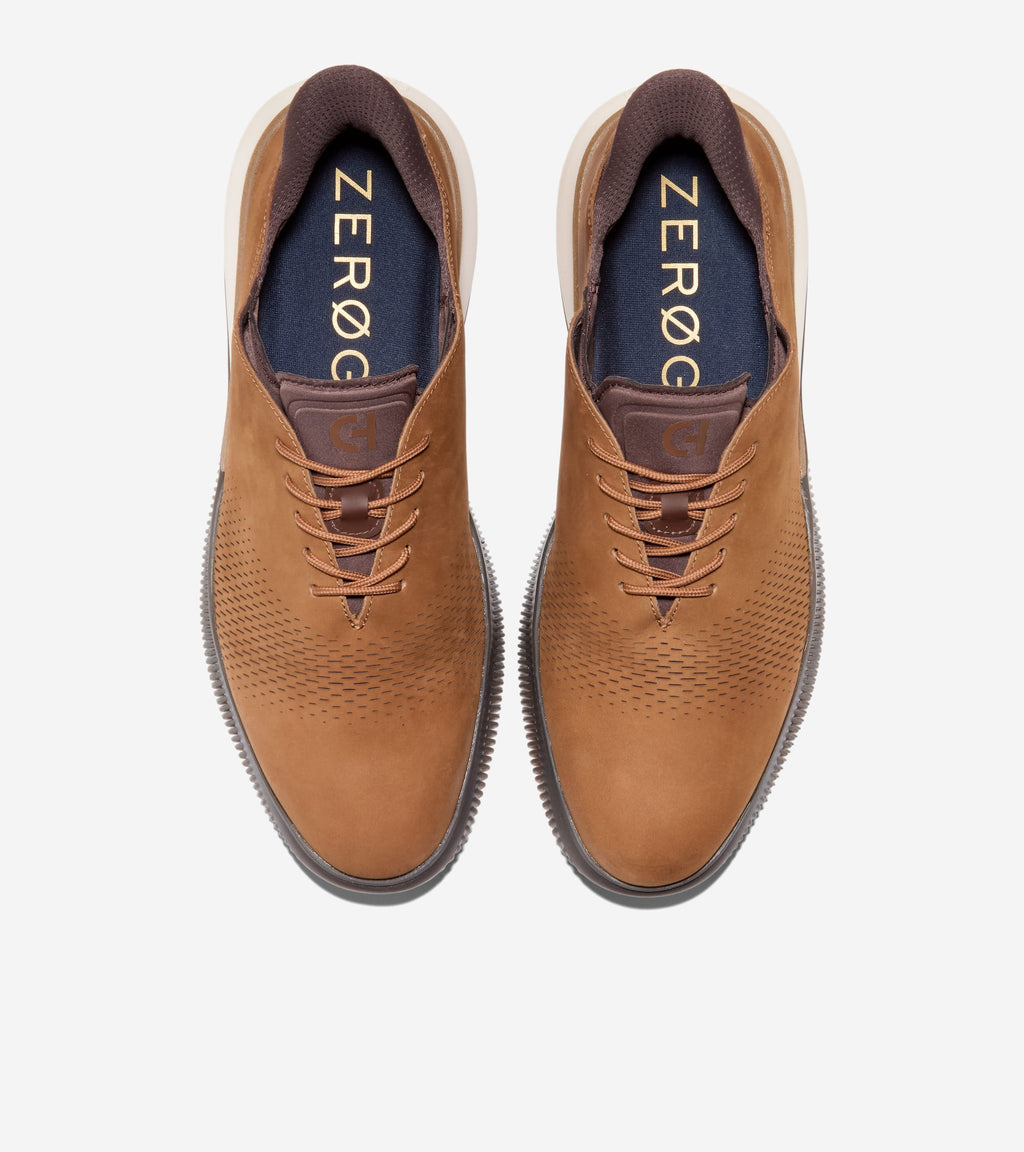 Men's 6.ZERØGRAND Laser Quick-On Oxfords-Tobacco-Natural-Dark Chocolate