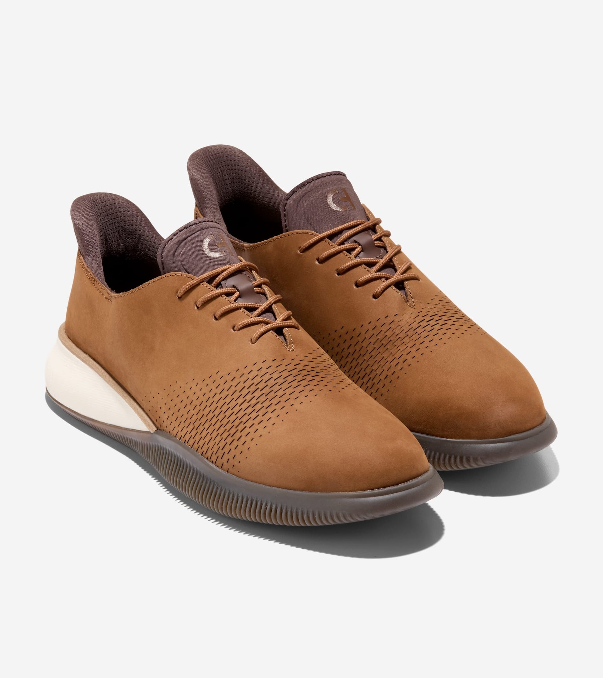 Men's 6.ZERØGRAND Laser Quick-On Oxfords-Tobacco-Natural-Dark Chocolate