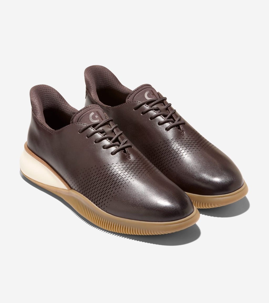 Men's 6.ZERØGRAND Laser Quick-On Oxfords-Dark Chocolate-Dark Natural