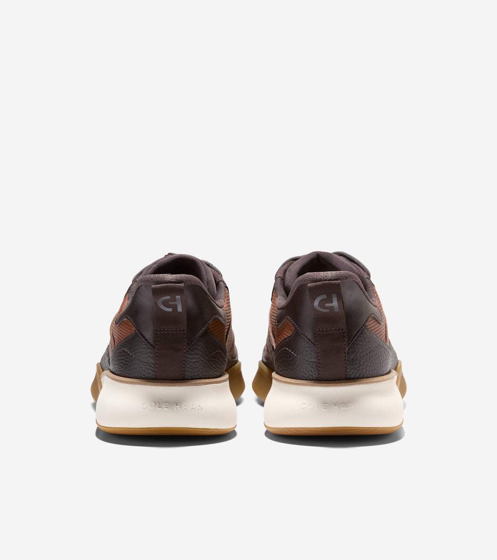 Men's 6.ZERØGRAND Quick-On Leather Sneakers-British Tan-Dark Chocolate