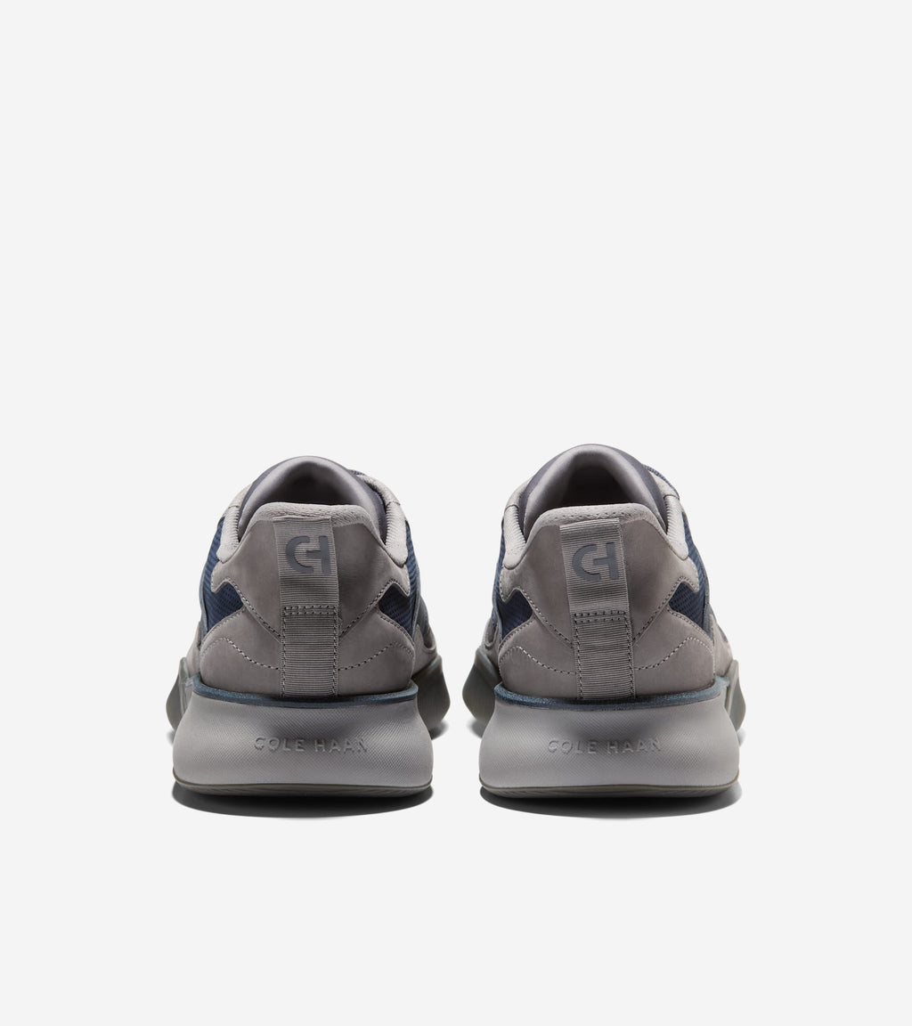 Men's 6.ZERØGRAND Quick-On Leather Sneakers-Steel Gray-Navy Blazer