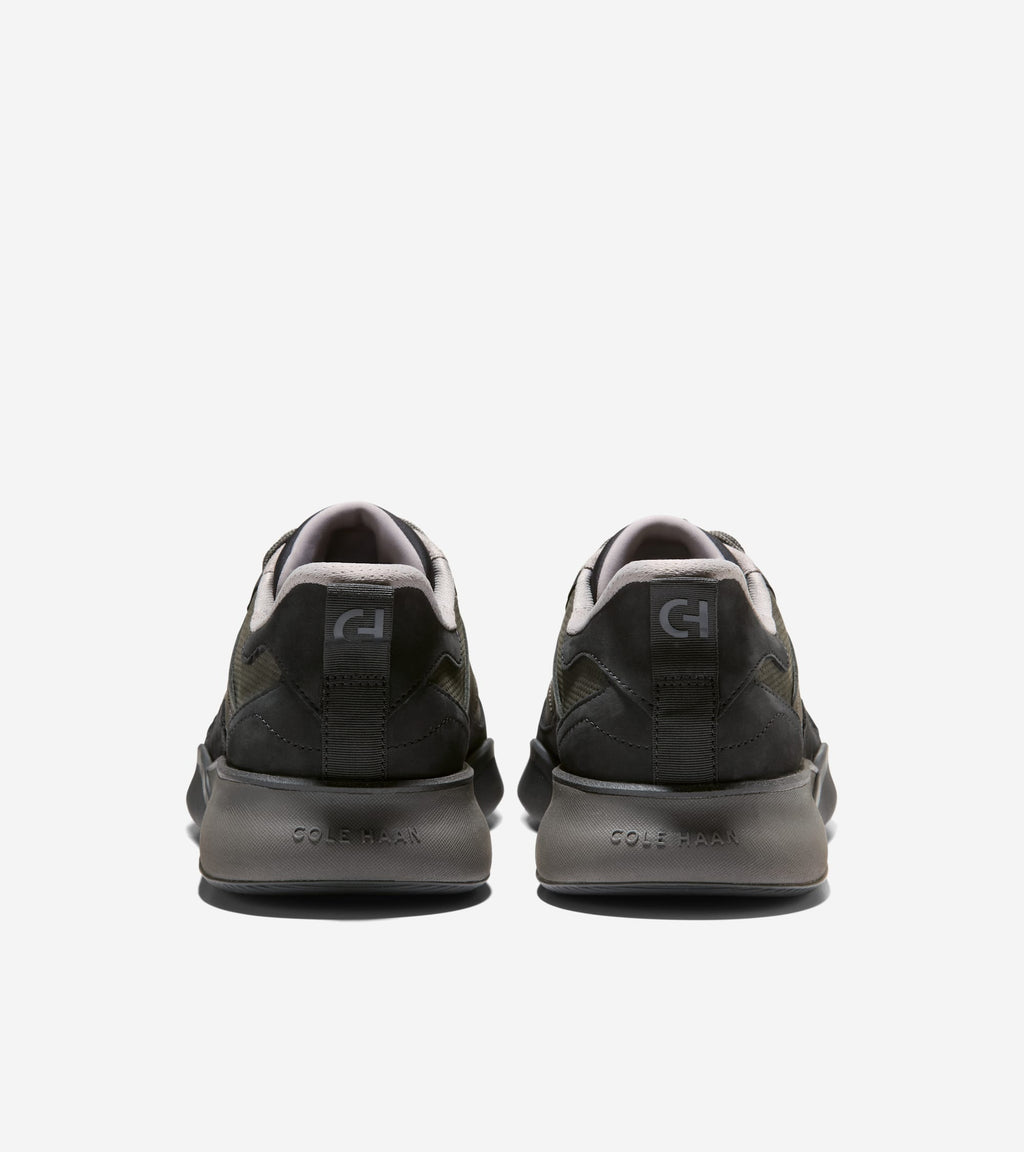 Men's 6.ZERØGRAND Quick-On Leather Sneakers-Black-Raven