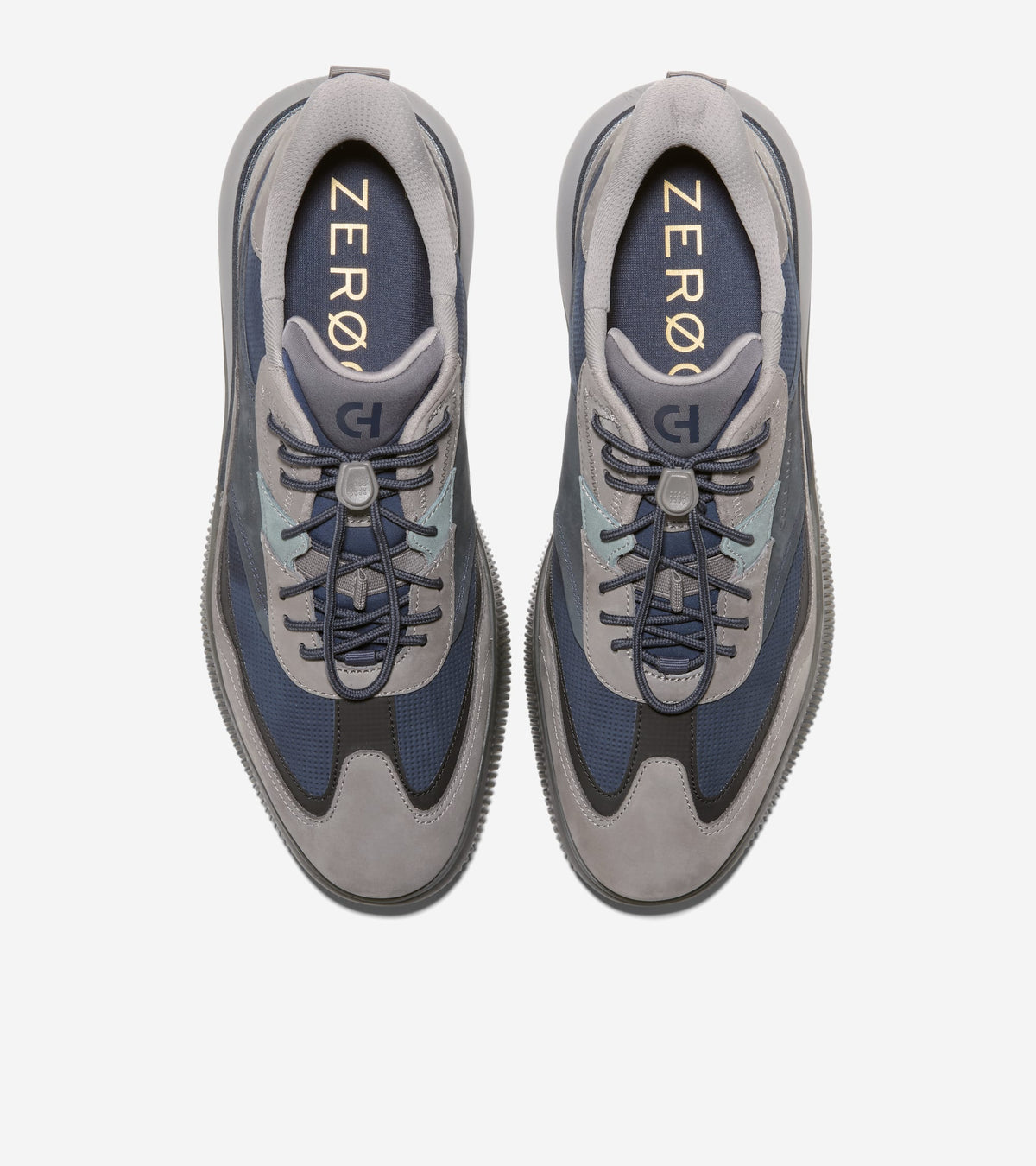 Men's 6.ZERØGRAND Quick-On Leather Sneakers-Steel Gray-Navy Blazer