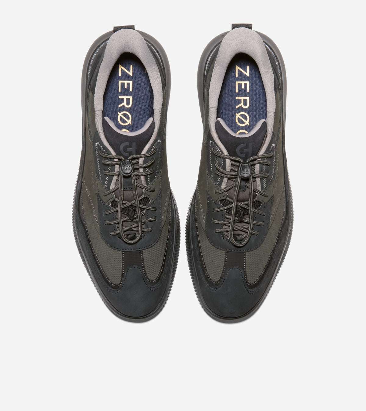 Men's 6.ZERØGRAND Quick-On Leather Sneakers-Black-Raven
