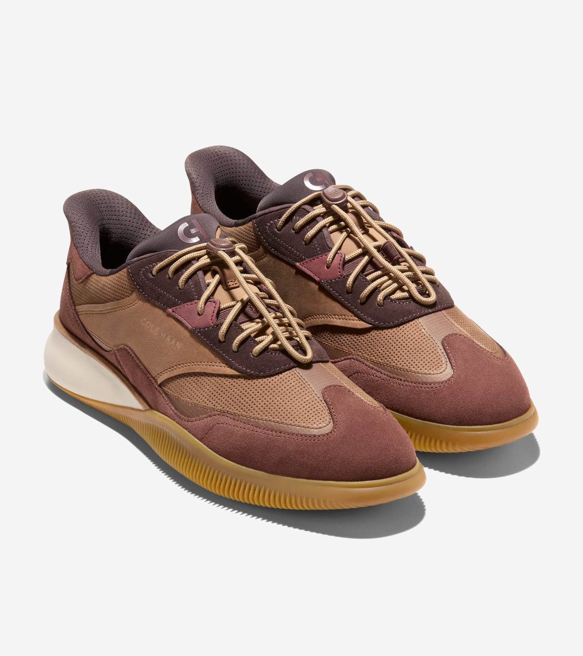 Men's 6.ZERØGRAND Quick-On Leather Sneakers-Toasted Coconut-Chestnut-Gum