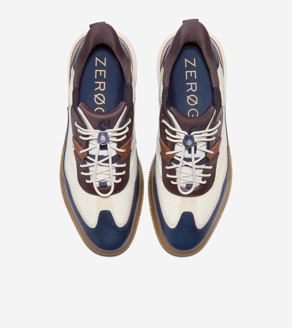 Men's 6.ZERØGRAND Quick-On Sneakers-Navy Blazer-Dark Chocolate