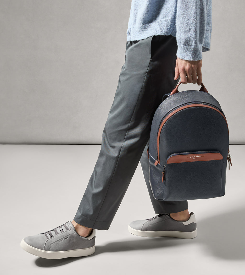cole haan pebble leather backpack british tan Women's Davis through trolley pocket and padded laptop compartment Cole Haan Men's Damon Backpack