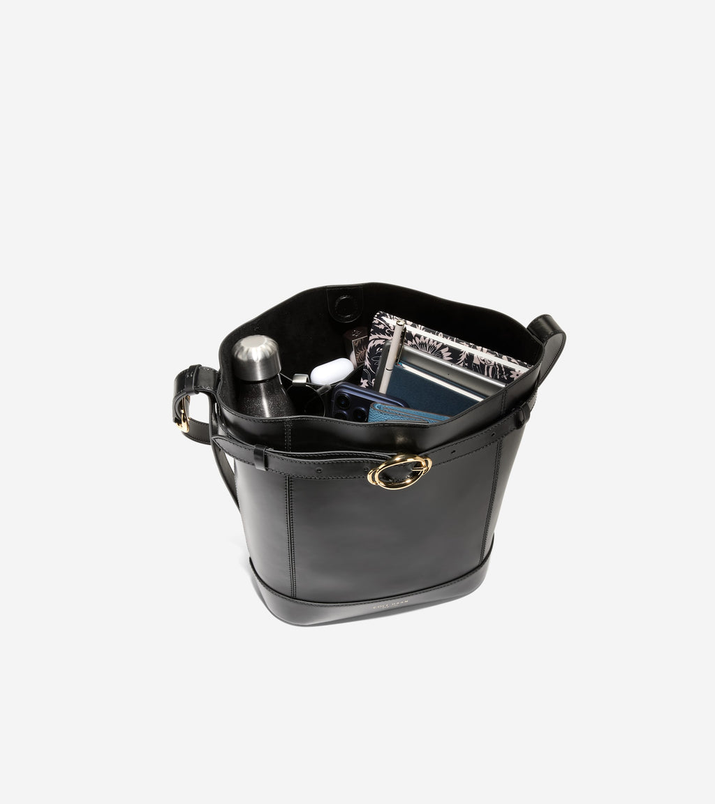 Women's Alexandria Bucket Bag-Black