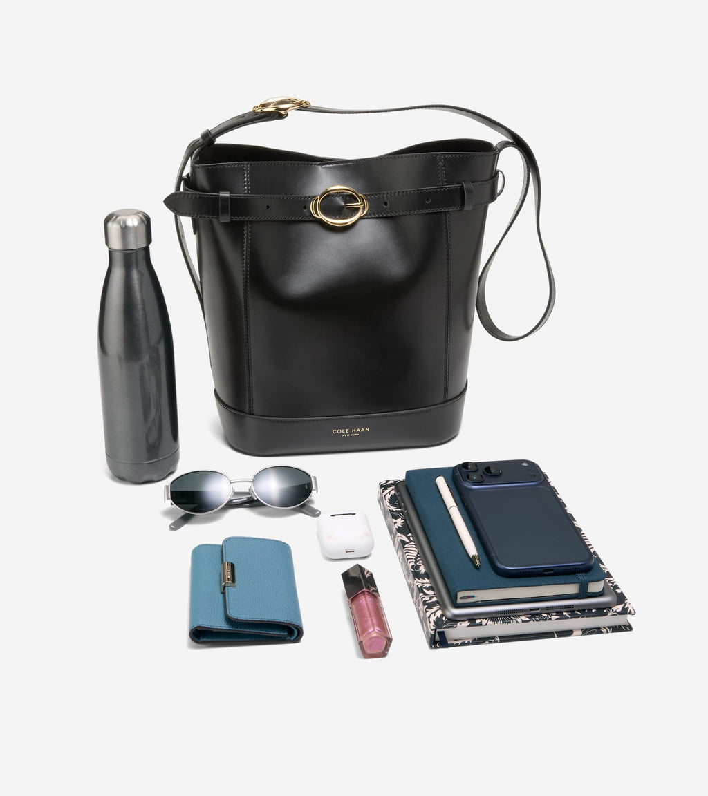 Women's Alexandria Bucket Bag-Black