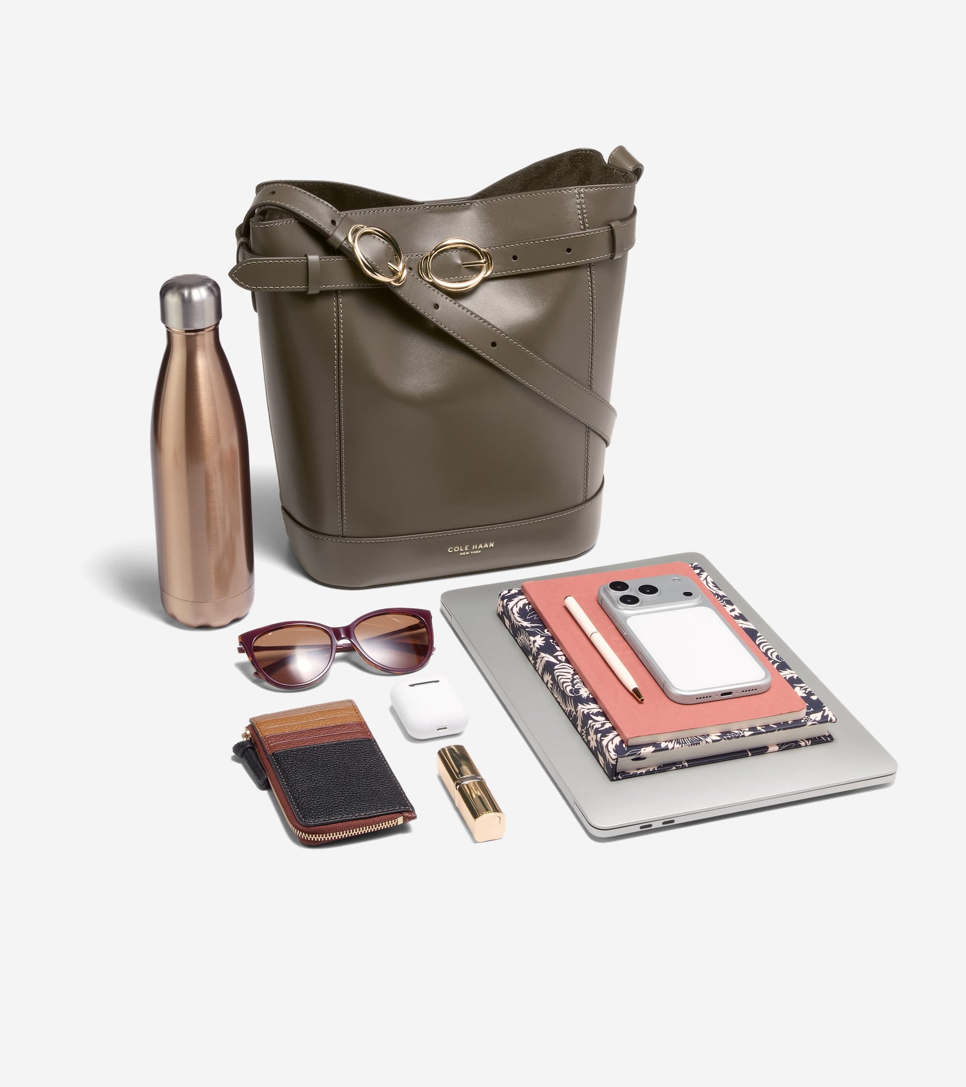 Women's Alexandria Bucket Bag-Deep Olive
