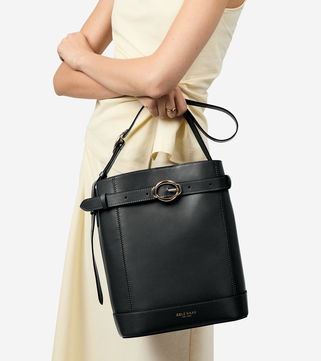 Women's Alexandria Bucket Bag-Black