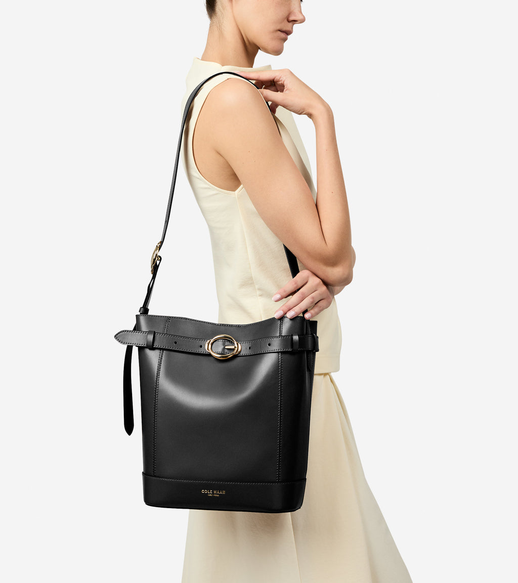 Women's Alexandria Bucket Bag-Black