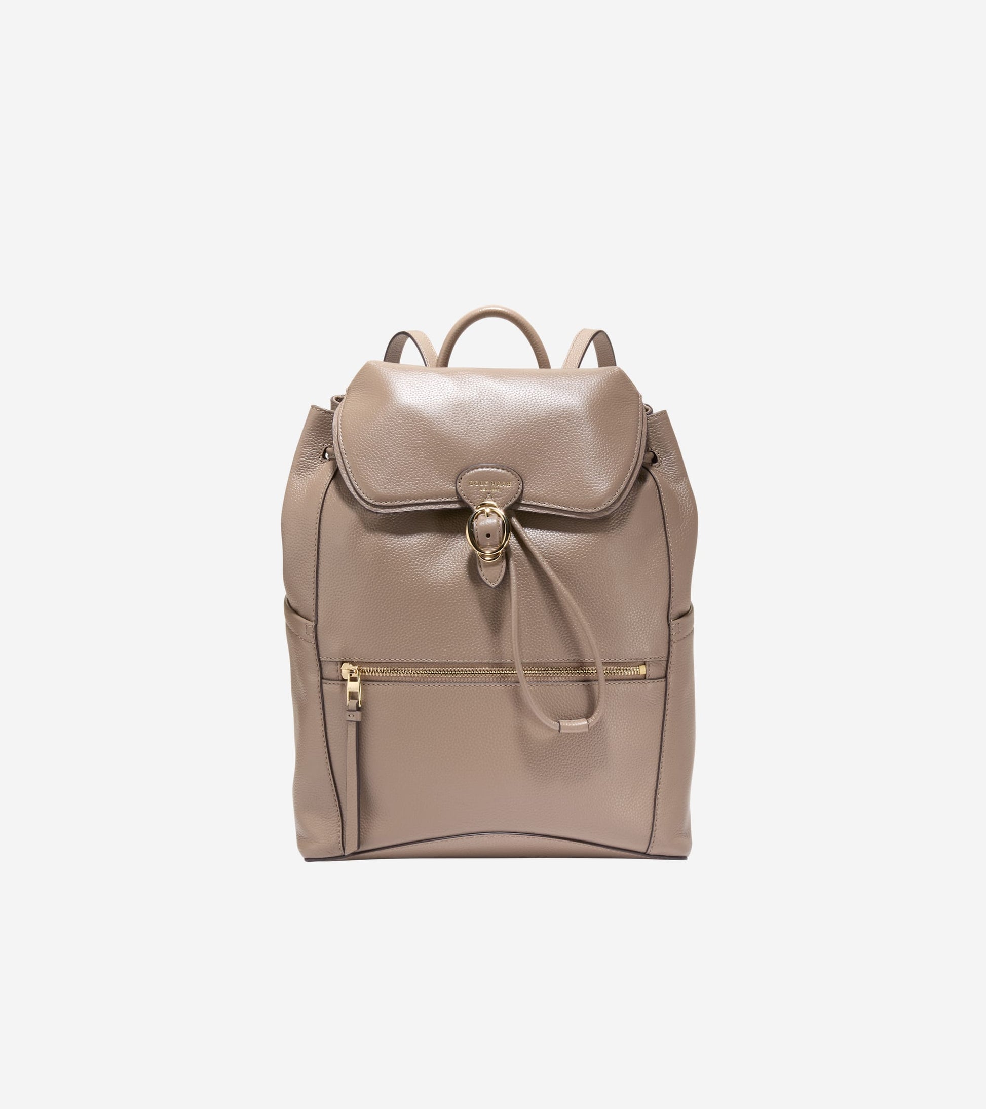 beige tan leather backpack Cole Haan Women's Alexandria Flap Medium Backpack