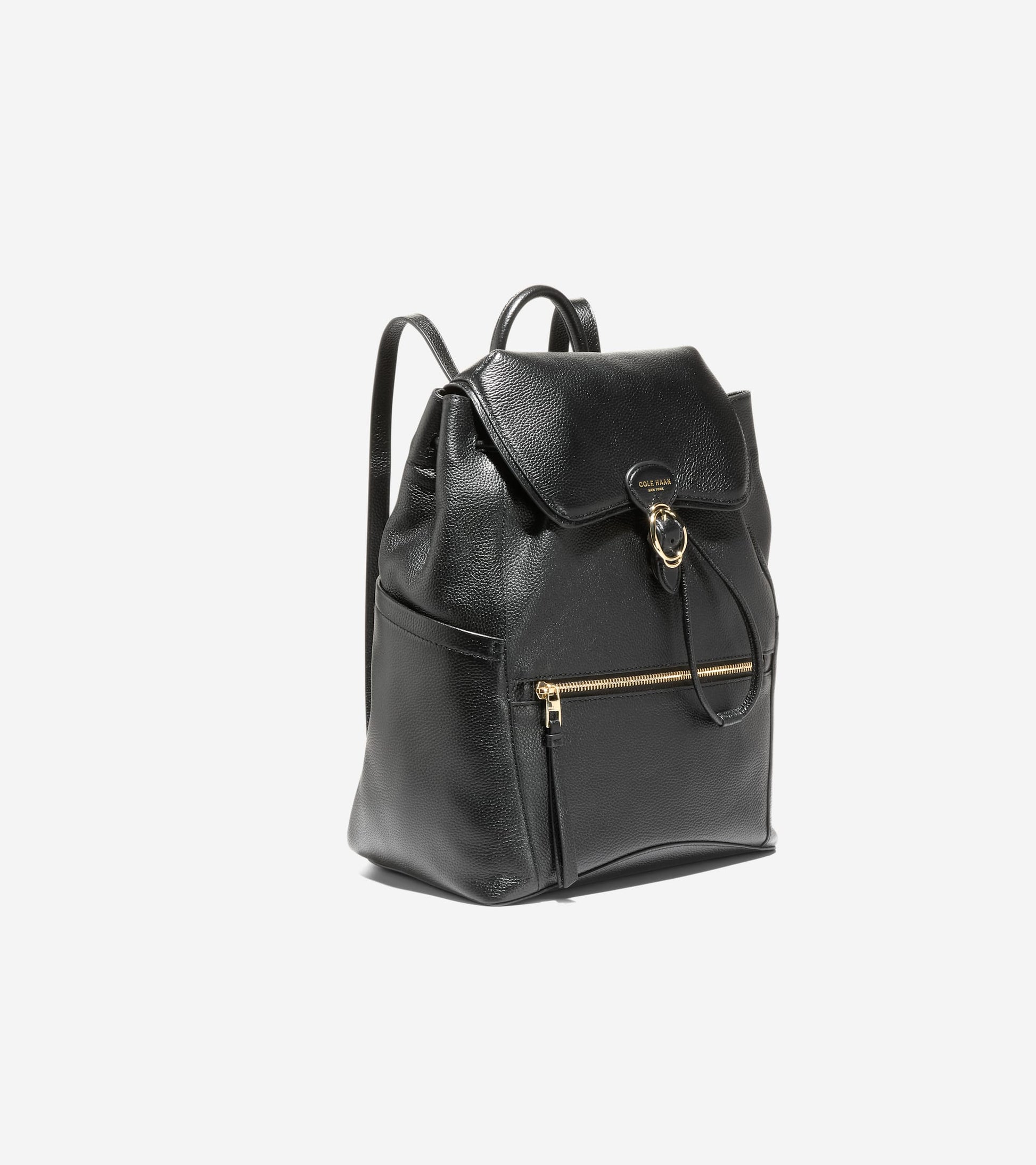 Women's Alexandria Flap Medium Backpack-Black