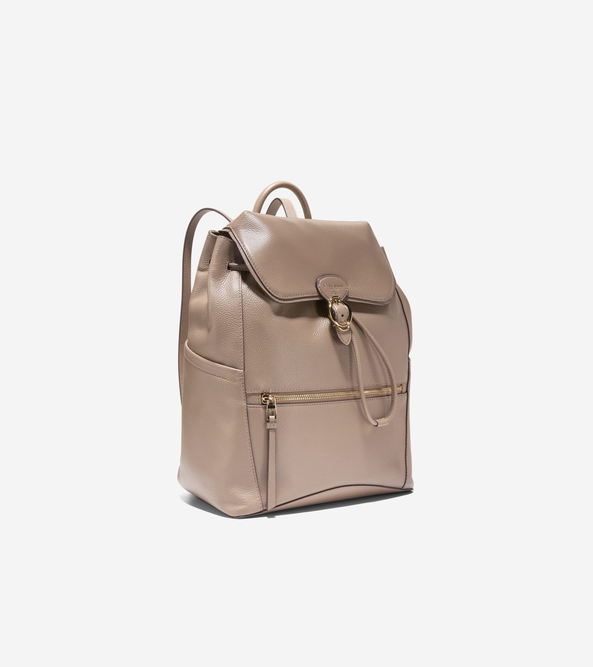 beige backpack leather Cole Haan Women's Alexandria Flap Medium Backpack