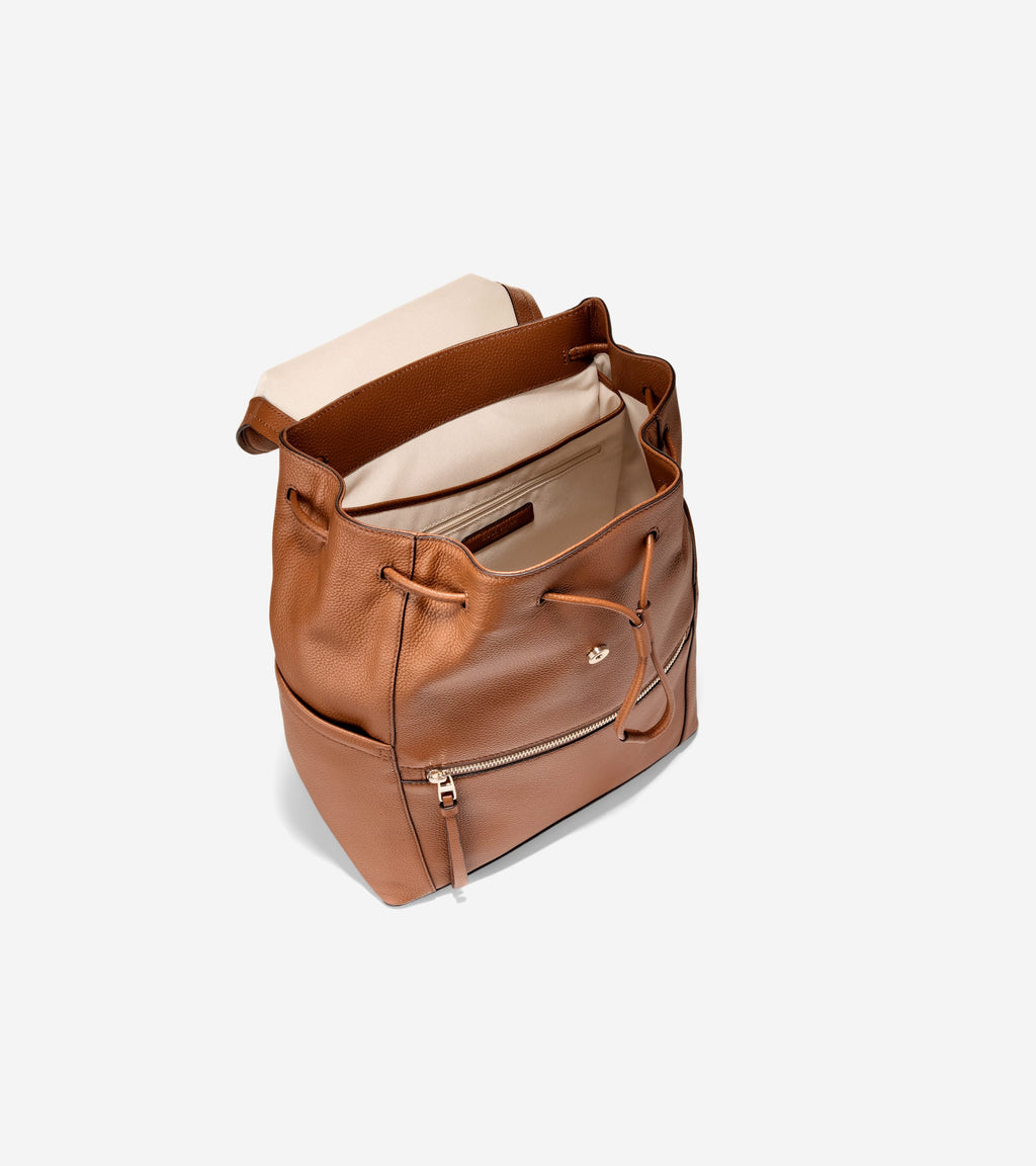 Women's Alexandria Medium Flap Backpack-New Caramel