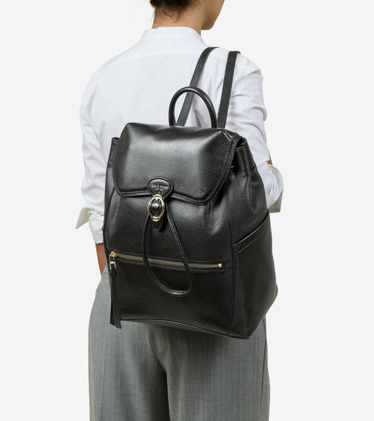 cole haanallanna leather backpack Women's Alexandria Flap Medium Backpack in Black