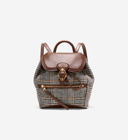 Women's Alexandria Small Flap Backpack-Plaid Print-Hickory