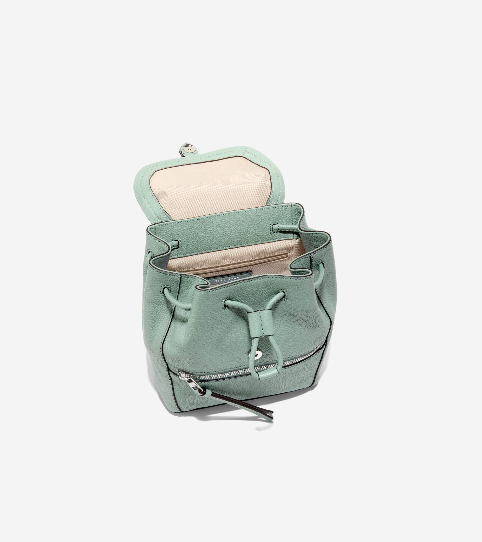 Women's Alexandria Flap Small Backpack in Green | Cole Haan