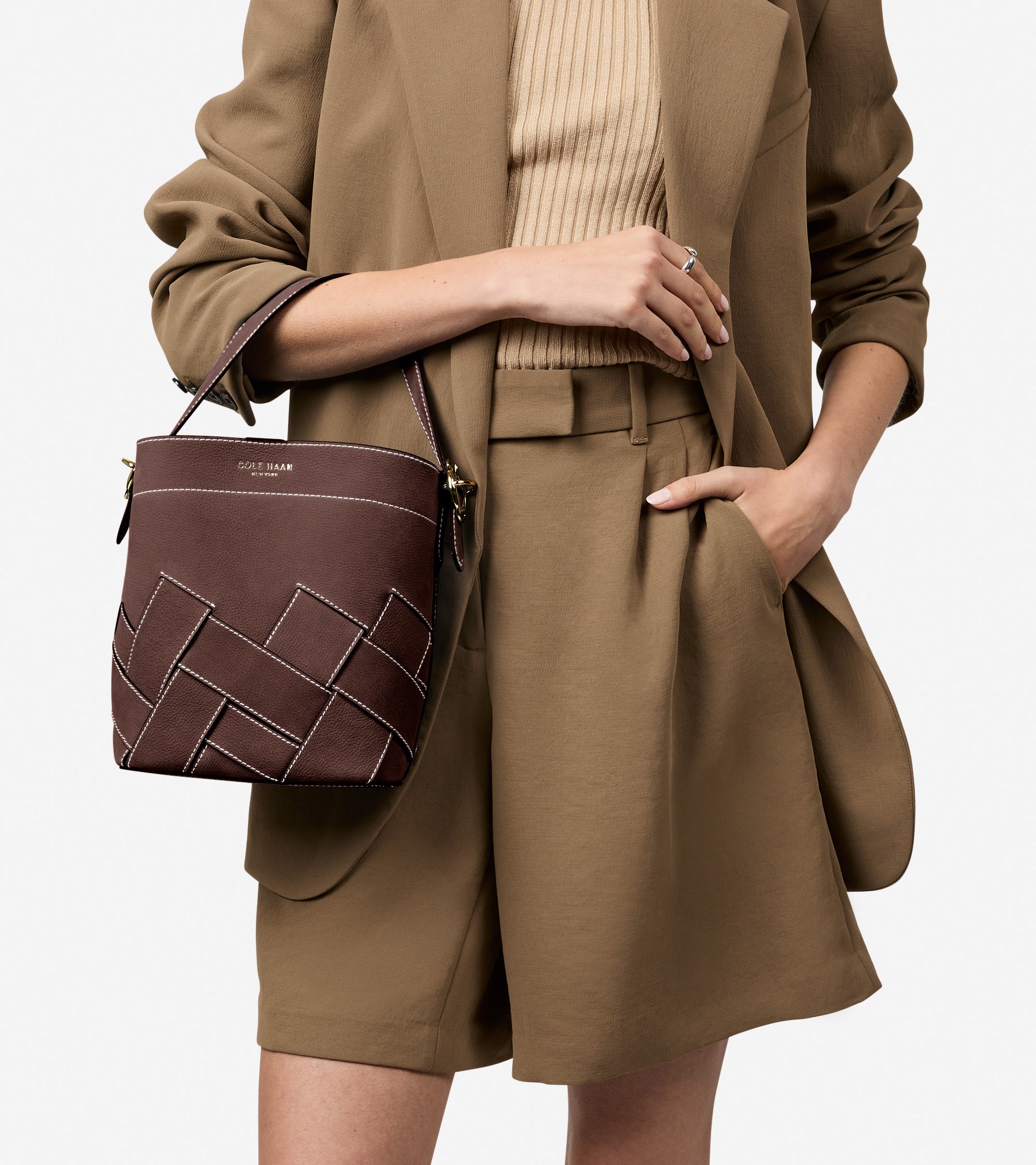 Women's Alexandria Small Bucket Crossbody Bag-Madeira