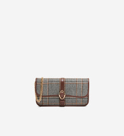 Women's Alexandria Wallet On A Chain-Plaid Print-Hickory