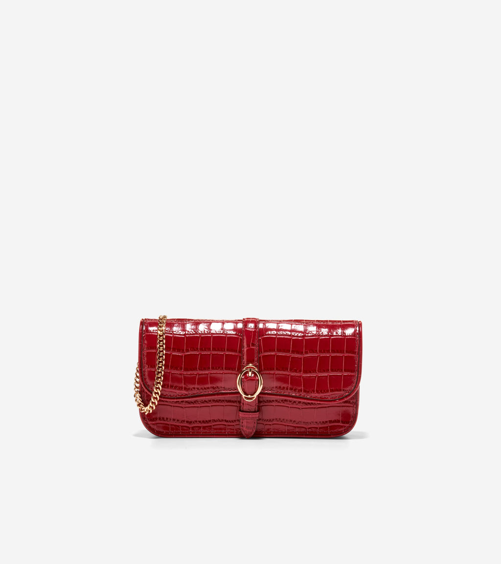 Women's Alexandria Wallet On A Chain-Sun-Dried Tomato Croco Print