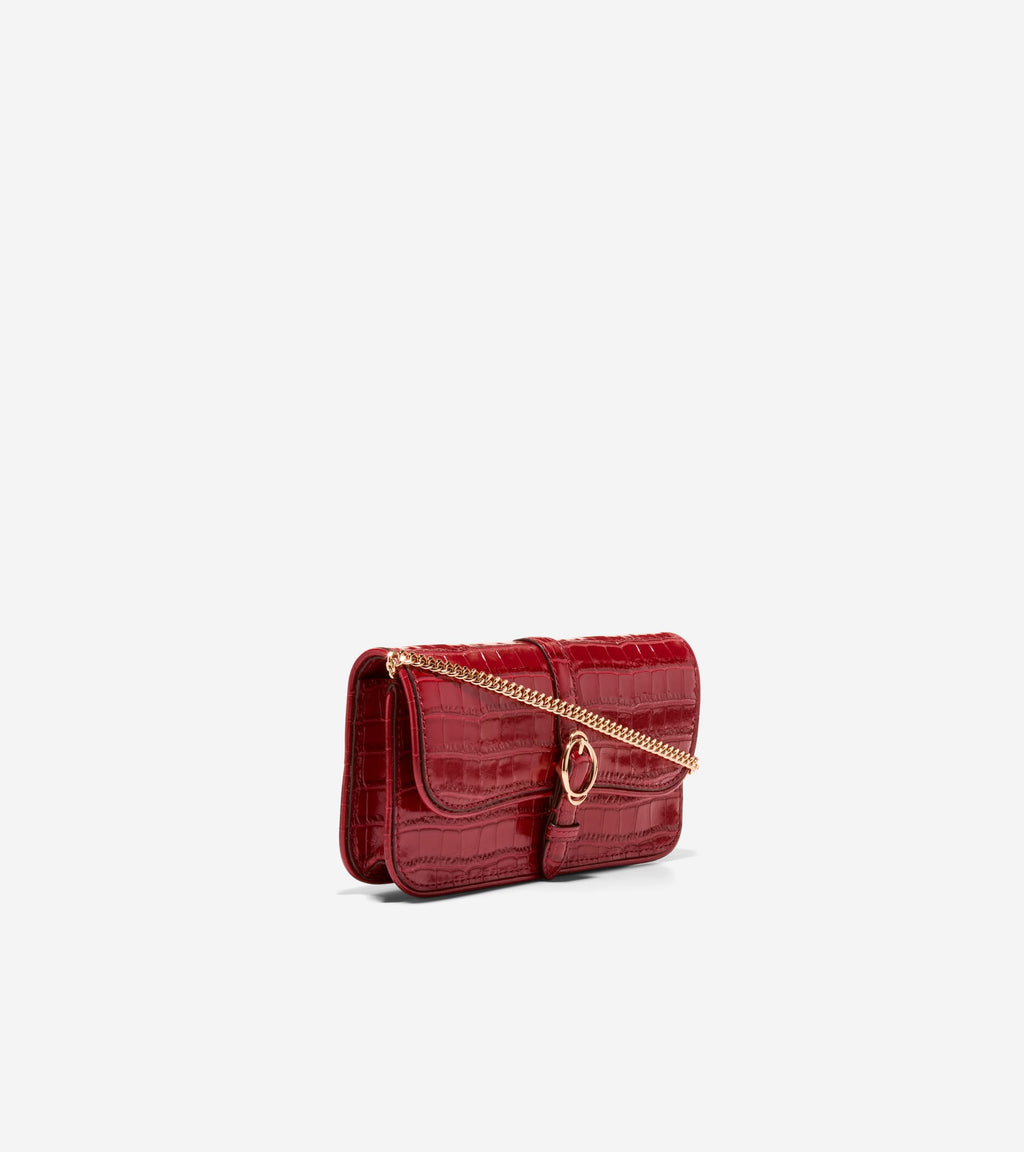 Women's Alexandria Wallet On A Chain-Sun-Dried Tomato Croco Print