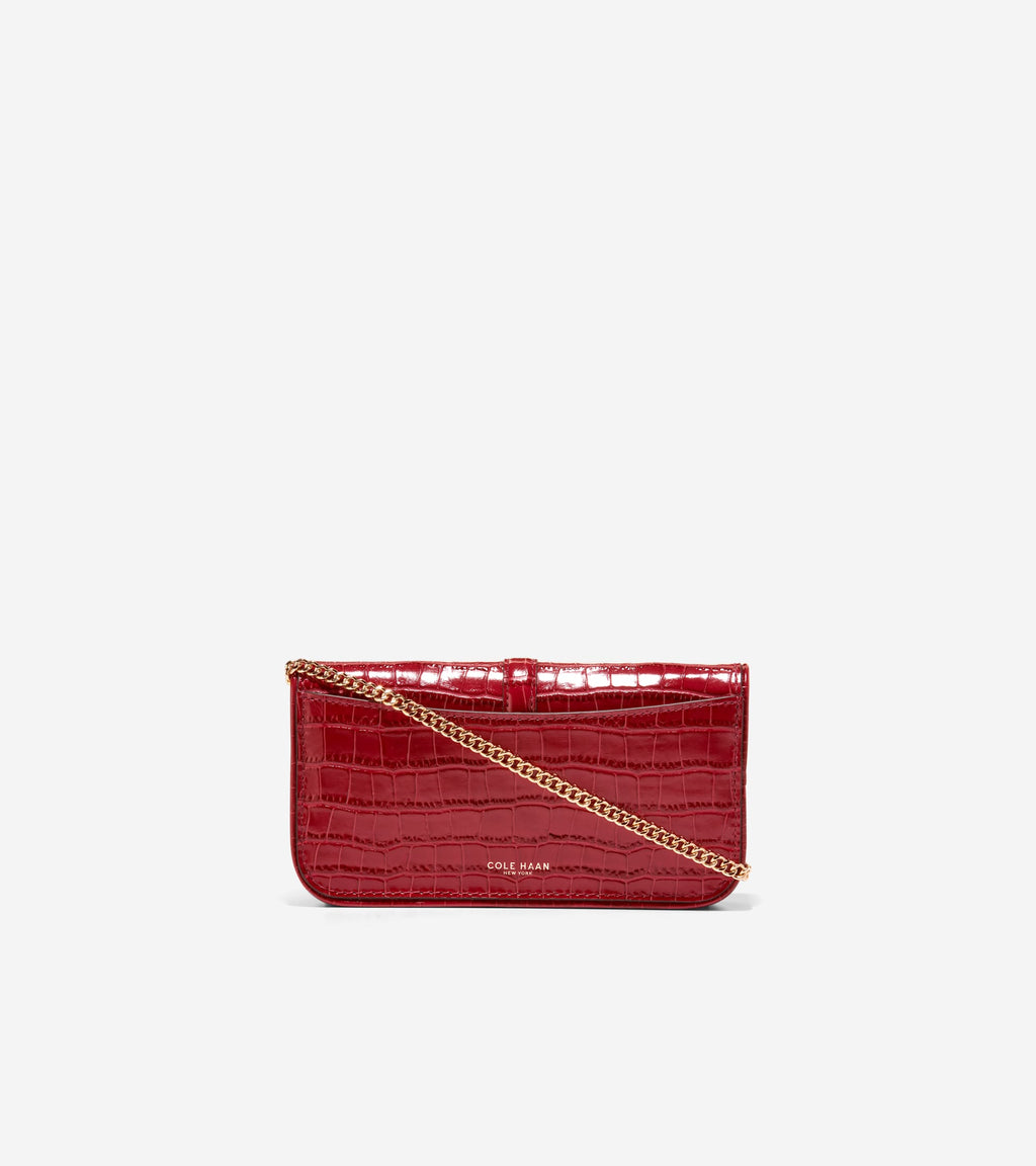 Women's Alexandria Wallet On A Chain-Sun-Dried Tomato Croco Print