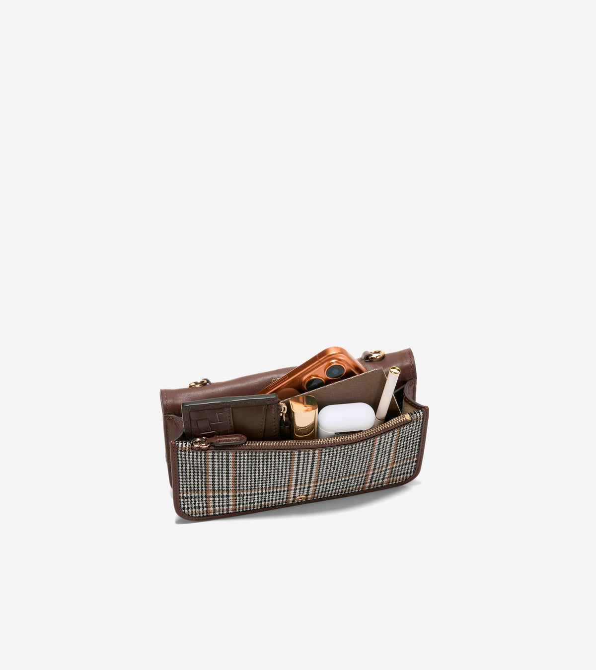 Women's Alexandria Wallet On A Chain-Plaid Print-Hickory