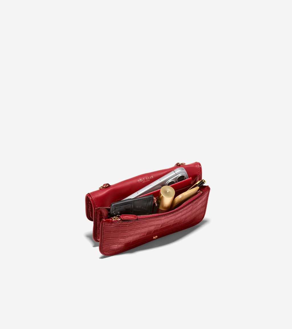 Women's Alexandria Wallet On A Chain-Sun-Dried Tomato Croco Print