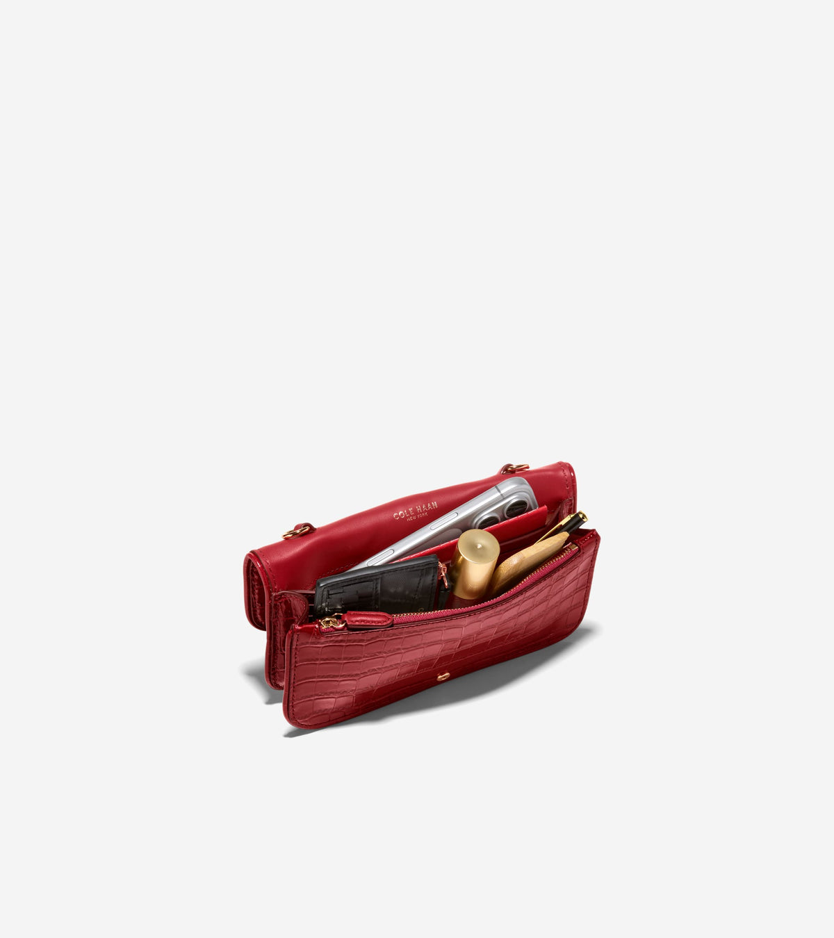 Women's Alexandria Wallet On A Chain-Sun-Dried Tomato Croco Print