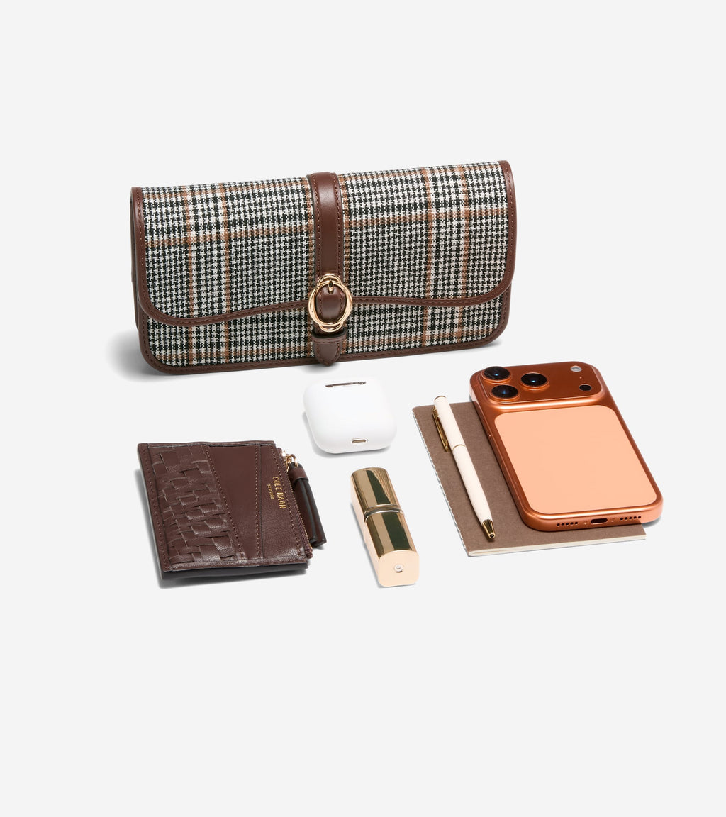 Women's Alexandria Wallet On A Chain-Plaid Print-Hickory