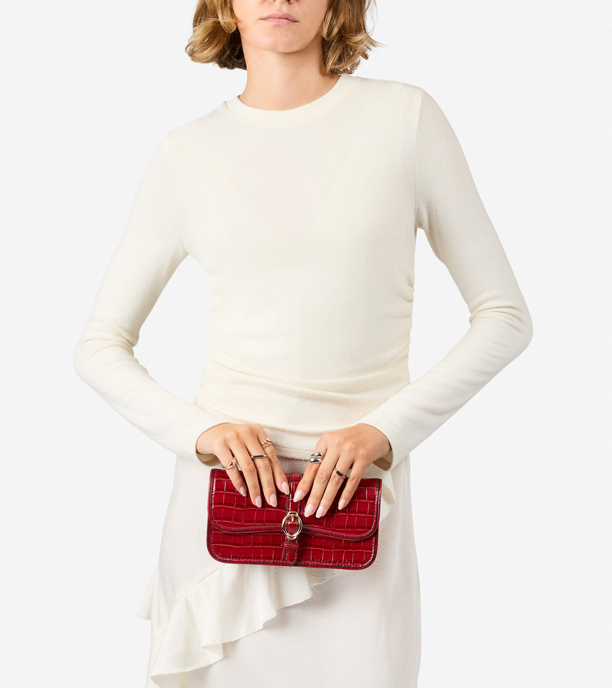 Women's Alexandria Wallet On A Chain-Sun-Dried Tomato Croco Print