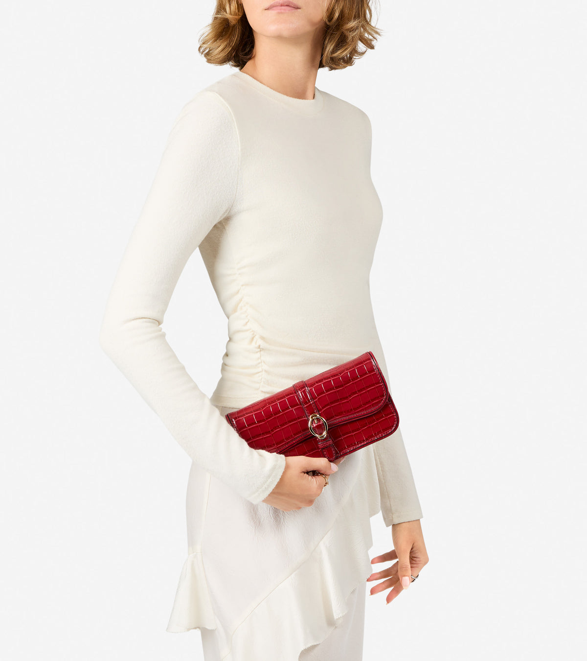 Women's Alexandria Wallet On A Chain-Sun-Dried Tomato Croco Print