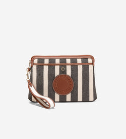 Women's Amagansett Canvas Pouch-Natural Stripe Print