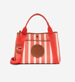 Women's Amagansett Canvas Tote Bag-Summer Fig Stripe Print